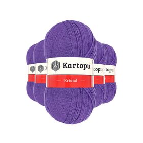 Kartopu K703 Açık Mor 5 Adet Kristal Çift Katlı El Örgü Lif İpi