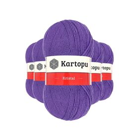 Kartopu K703 Açık Mor 5 Adet Kristal Çift Katlı El Örgü Lif İpi