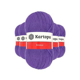Kartopu K703 Açık Mor 5 Adet Kristal Çift Katlı El Örgü Lif İpi