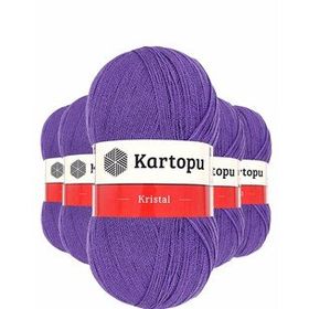 Kartopu K703 Açık Mor 5 Adet Kristal Çift Katlı El Örgü Lif İpi