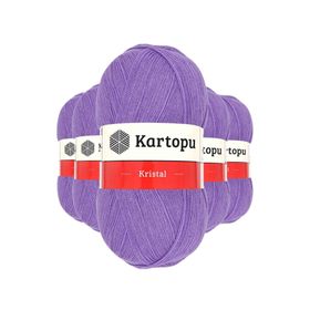 Kartopu K708 Eflatun 5 Adet Kristal Çift Katlı El Örgü Lif İpi