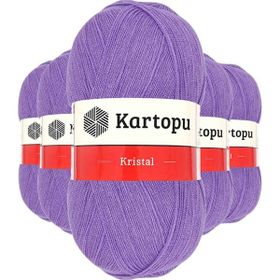 Kartopu K708 Eflatun 5 Adet Kristal Çift Katlı El Örgü Lif İpi