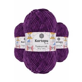 Kartopu K719 Açık Mor Yumurcak Kadife 3 Adet El Örgü İpi