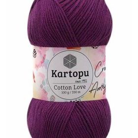 Kartopu K727 Koyu Mor Cotton Love 100 gr El Örgü İpi