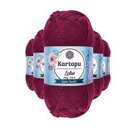 Kartopu K747 Mürdüm Lotus Bikini Büstiyer Bluz 5 Adet Örgü İpi