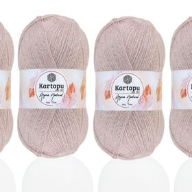 Kartopu K754 Kirli Gül Angora Naturel El Örgü İpi
