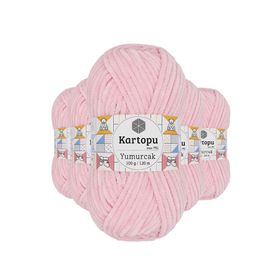 Kartopu K768 5 Adet Bebe Pembe Yumurcak Kadife El Örgü İpi
