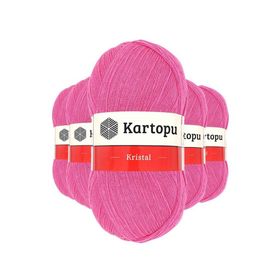 Kartopu K772 Şeker Pembe 5 Adet Kristal Çift Katlı El Örgü Lif İpi
