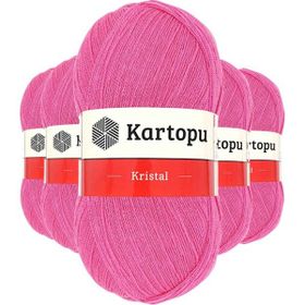 Kartopu K772 Şeker Pembe 5 Adet Kristal Çift Katlı El Örgü Lif İpi