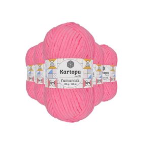 Kartopu K773 5 Adet Fosfor Pembe Yumurcak Kadife El Örgü İpi
