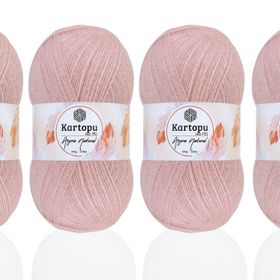 Kartopu K776 Pudra Angora Naturel El Örgü İpi