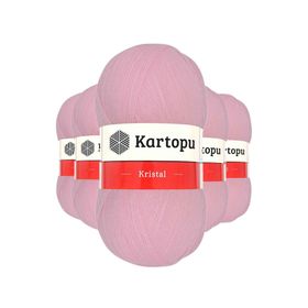 Kartopu K788 Bebe Pembe 5 Adet Kristal Çift Katlı El Örgü Lif İpi