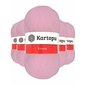 Kartopu K788 Bebe Pembe 5 Adet Kristal Çift Katlı El Örgü Lif İpi