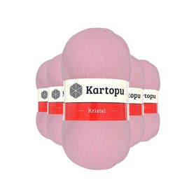 Kartopu K788 Bebe Pembe 5 Adet Kristal Çift Katlı El Örgü Lif İpi