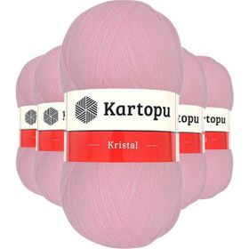Kartopu K788 Bebe Pembe 5 Adet Kristal Çift Katlı El Örgü Lif İpi