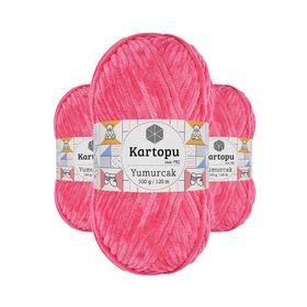 Kartopu K798 Pembe Yumurcak Kadife 3 Adet El Örgü İpi