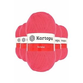 Kartopu K812 Nar Çiçeği 5 Adet Kristal Çift Katlı El Örgü Lif İpi