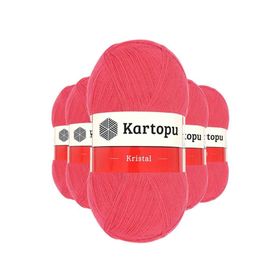 Kartopu K812 Nar Çiçeği 5 Adet Kristal Çift Katlı El Örgü Lif İpi