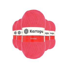 Kartopu K812 Nar Çiçeği 5 Adet Kristal Çift Katlı El Örgü Lif İpi