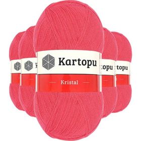 Kartopu K812 Nar Çiçeği 5 Adet Kristal Çift Katlı El Örgü Lif İpi