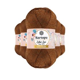 Kartopu K840 Koyu Hardal Lotus Bikini Büstiyer Bluz Simli 5 Adet Örgü İpi
