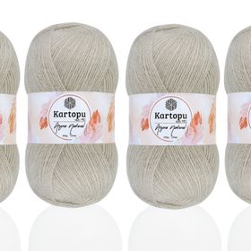 Kartopu K844 Angora Natural El Örgü İpi