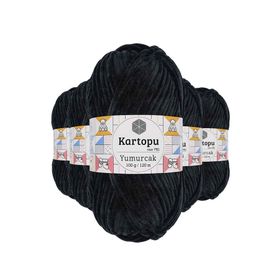 Kartopu K940 5 Adet Siyah Yumurcak Kadife El Örgü İpi