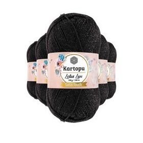 Kartopu K940 Siyah Lotus Bikini Büstiyer Bluz Simli 5 Adet Örgü İpi