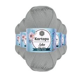Kartopu K941 Açık Gri Lotus Bikini Büstiyer Bluz 5 Adet Örgü İpi