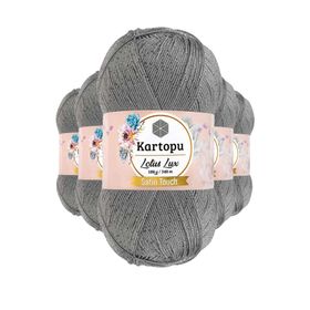 Kartopu K941 Açık Gri Lotus Bikini Büstiyer Bluz Simli 5 Adet Örgü İpi