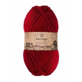 Kartopu Kırmızı K2117 Melange Wool El Örgü İpi