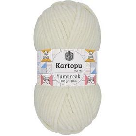 Kartopu Yumurcak Kadife Kırık Beyaz K011 El Örgü İpi