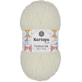 Kartopu Yumurcak Kadife Kırık Beyaz K011 El Örgü İpi