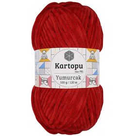 Kartopu Yumurcak Kadife Kırmızı K126 El Örgü İpi