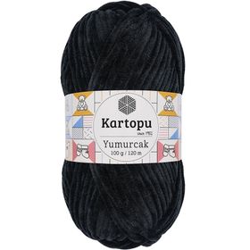 Kartopu Yumurcak Kadife Siyah K940 El Örgü İpi