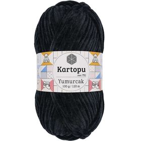Kartopu Yumurcak Kadife Siyah K940 El Örgü İpi