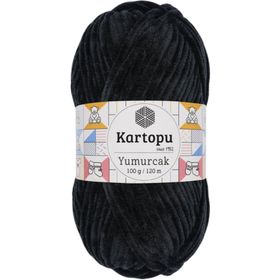 Kartopu Yumurcak Kadife Siyah K940 El Örgü İpi