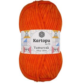 Kartopu Yumurcak Kadife Turuncu K205 El Örgü İpi