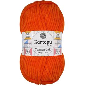 Kartopu Yumurcak Kadife Turuncu K205 El Örgü İpi