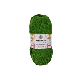 Kartopu Yumurcak Kadife Yeşil K469 El Örgü İpi
