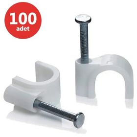 Karya 8 Numara Çelik Çivili 25 mm 4x16 Antigron Kablolar için 100'lü Kroşe