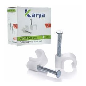 Karya 8 Numara Çelik Çivili 25 mm 4x16 Antigron Kablolar için 100'lü Kroşe