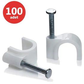 Karya 8 Numara Çelik Çivili 25 mm 4x16 Antigron Kablolar için 100'lü Kroşe