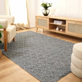 Kaşmir Halı Jüt Belek Gri 80x150 cm Kilim