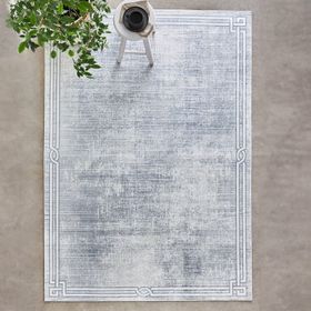 Kaşmir Halı Sare Bordure Grey Yıkanabilir Kaymaz Taban 120x180 cm Halı