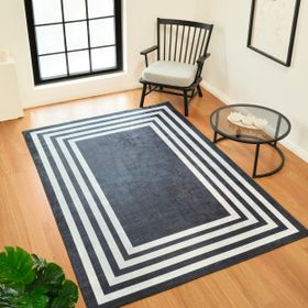Kaşmir Halı Sare By Frame Black Yıkanabilir Kaymaz Taban 100x200 cm Halı
