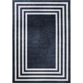 Kaşmir Halı Sare By Frame Black Yıkanabilir Kaymaz Taban 100x300 cm Halı