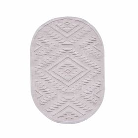 Kaşmir Home Alva Ekru Oval 60x90 cm Banyo Paspası