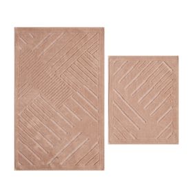 Kaşmir Home Bergen 60x100-50x60 cm Bej 2'li Pamuk Banyo Paspası
