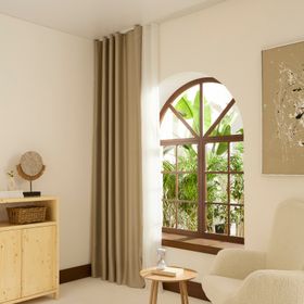 Kaşmir Home Harper Star Blackout 150x270 cm Koyu Taş Perde